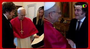 Papa Leão XIV recebe Milei no Vaticano
