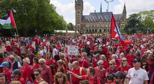 Manifestação em Haia pede que Holanda combata genocídio em Gaza